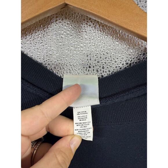 Notre Dame Navy Blue Champion Eco Fleece Sweatshirt Unisex Fit Size Large - Picture 3 of 6